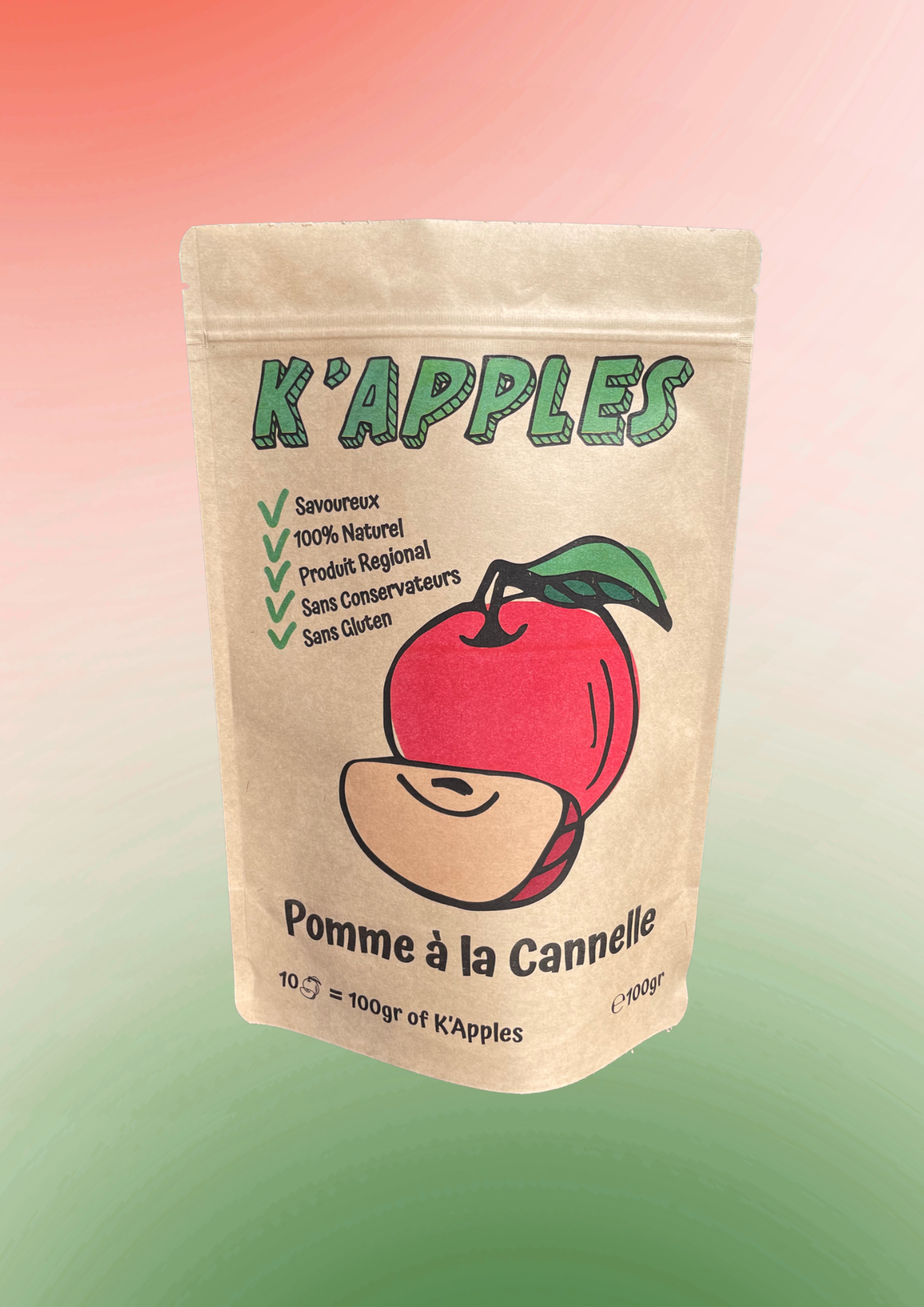 K'Apples klassischer Apfelgeschmack, ohne salz ballaststoff Snack
